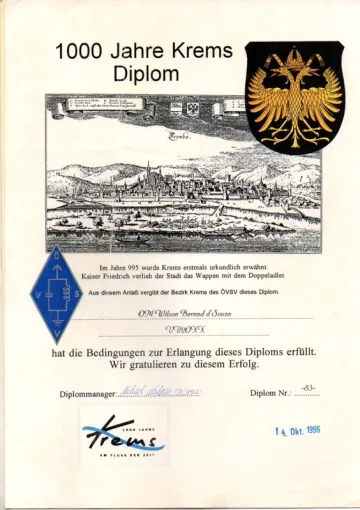 1000 Jahre Krems Diplom
