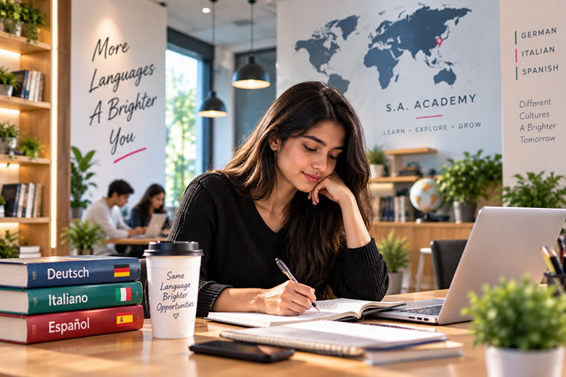 Student learning languages